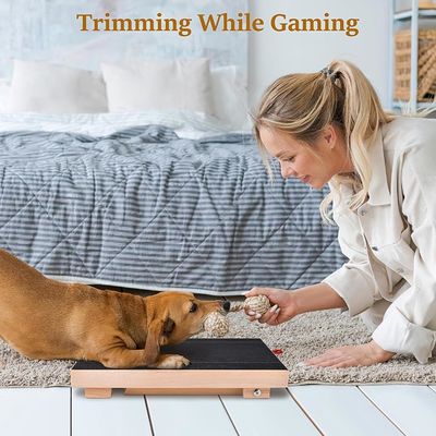 取れるカバーとネイルトリミング用のトリートメントボックス付き,漆黒の木製の犬用スクラッチパッド