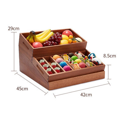 多機能 木製 パン 果物 植物 貯蔵庫 食品 パン ディスプレイボックス 20x20x30cm