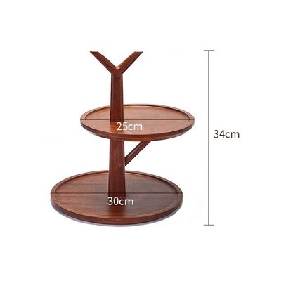 オーダーメイド 木製 3 層 ケーキ フルーツ ディスプレイ スタンド メタルフレーム 優雅さを添える