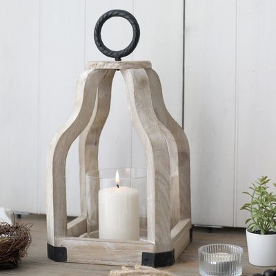 屋外庭の装飾 木製のキャンドルランタン グラスキャンドルホルダー印刷 燃焼