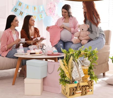 ストックされた木製の赤ちゃんシャワーキャスト クローゼット機能 スペースを節約する赤ちゃん収納キャストバスケット