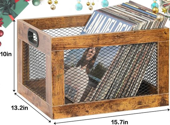 保存のための木製レコードホルダー クラシックキューブレコードオーガナイザー 保存 あなたの要求に応じて