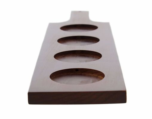 ステン カラー オーダーメイド 木製 ビール 試飲用 パドル ショット ガラス 持ち托盤 FSC 認証