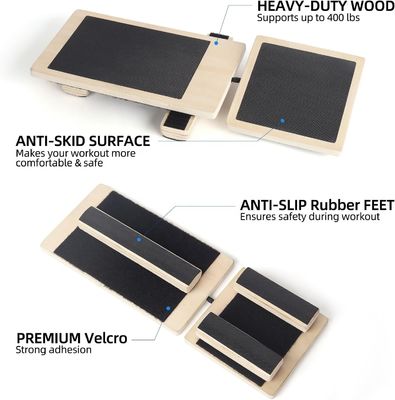 スタックされた木製の平面バランスボード ヨガフィットネスペダル シンプルな色の木製のおもちゃ