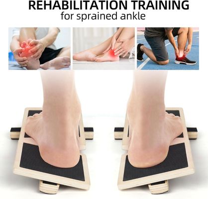 スタックされた木製の平面バランスボード ヨガフィットネスペダル シンプルな色の木製のおもちゃ