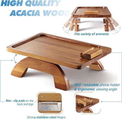 大量 バンブー ソファ トレイ テーブル アーム 折りたたみ クリップ 座席 立体 タイプ カスタム