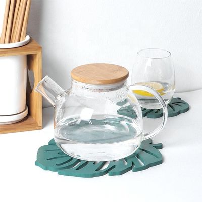 不規則なファッションデザイン 環境用 木製 MDF カップ コースター 緑葉カクトス カップ マット 装飾 マット