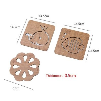 クリエイティブ バンブー プレイスマット カスタマイズ 塗装 木 シンプル カラー ティー カップ と ボウル