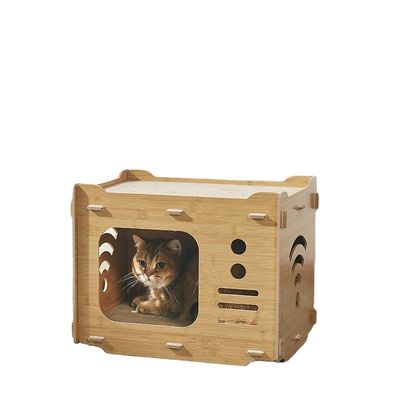 カスタム 2 PCS の猫用二層猫用紙屋 カット・スクラッチャー・ハウスはスペースを節約します