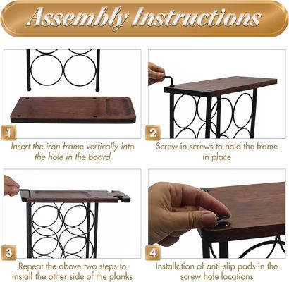 立面型 テーブル上のワインホルダー スタンド 木製のトレイと組織