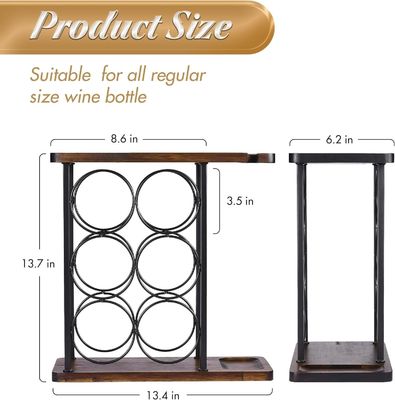 立面型 テーブル上のワインホルダー スタンド 木製のトレイと組織