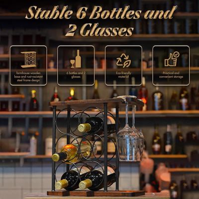 立面型 テーブル上のワインホルダー スタンド 木製のトレイと組織