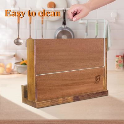 アクリル保護シールドとカスタマイズされたロゴの2面磁気木製ナイフラック