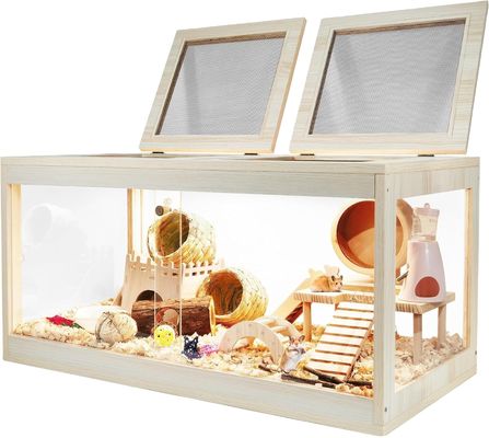 木製ハムスターケージ オープン可能な上とアクリルシート 固体建造物