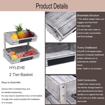 カスタマイズされたロゴ 2階農家 木製バスケット キッチン ダイニングルーム ゲストルーム