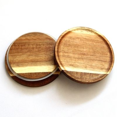 FSC認定木製アカシア蓋のガラスキャンドルボトル 簡単に開けるためと FSC証明書