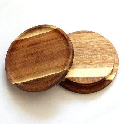 FSC認定木製アカシア蓋のガラスキャンドルボトル 簡単に開けるためと FSC証明書