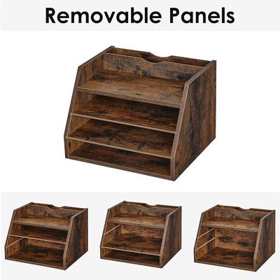 調整可能な棚 空間節約と組織のための木製ファイルオーガナイザー棚