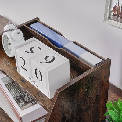 調整可能な棚 空間節約と組織のための木製ファイルオーガナイザー棚