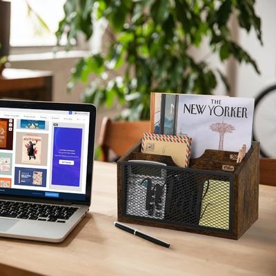 オフィス デスク 専用 デスクトップ 壁マウント ソリューション の ための ダブル レベル MDF メール オーガナイザー