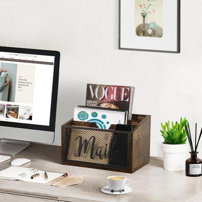 オフィス デスク 専用 デスクトップ 壁マウント ソリューション の ための ダブル レベル MDF メール オーガナイザー