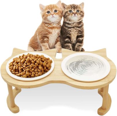 調整可能な木製ペットフードボウル 適用できない電源とペットフィッダーのためのスタンド