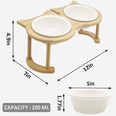 調整可能な木製ペットフードボウル 適用できない電源とペットフィッダーのためのスタンド