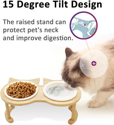 調整可能な木製ペットフードボウル 適用できない電源とペットフィッダーのためのスタンド