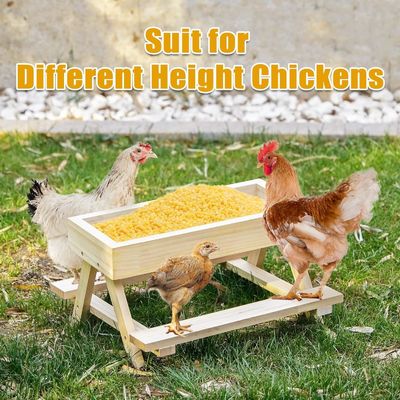 手作り チキンテーブル ペットボウルのための木のピクニックテーブル