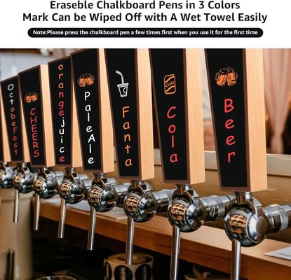 カスタマイズ可能なチャックボード バーとレストランのビールタップハンドル ロゴが含まれています