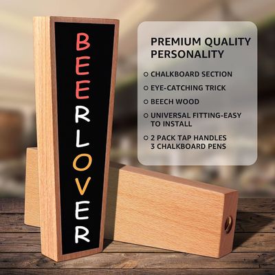 カスタマイズ可能なチャックボード バーとレストランのビールタップハンドル ロゴが含まれています