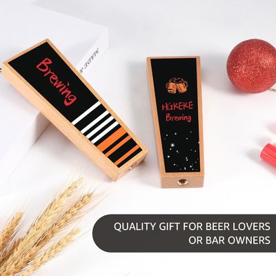 カスタマイズ可能なチャックボード バーとレストランのビールタップハンドル ロゴが含まれています