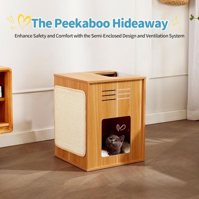 ペット家具物件タイプ スクラッチパッドと調整可能なバフル付きの大きな猫の家