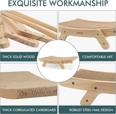 固い木の枠とカスタマイズされたロゴの 5 in 1 キャット・スクラッチャー