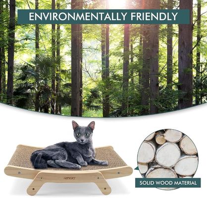 固い木の枠とカスタマイズされたロゴの 5 in 1 キャット・スクラッチャー