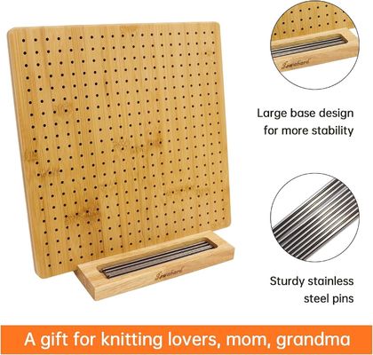 手作り編み物 ブロックマット ピン付きの竹板 ミニ 木製の箱 錠剤保管