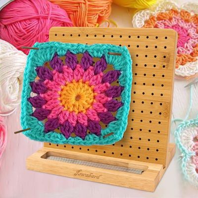 手作り編み物 ブロックマット ピン付きの竹板 ミニ 木製の箱 錠剤保管