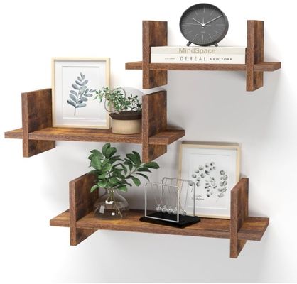 202408 セット 3 木製 浮遊棚 壁掛け棚