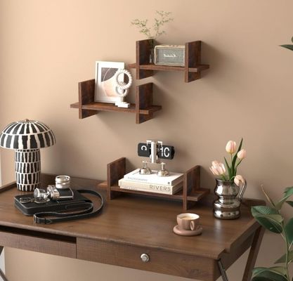 202408 セット 3 木製 浮遊棚 壁掛け棚