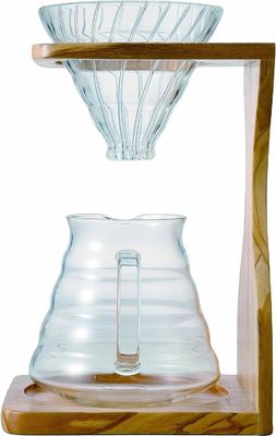空間 を 節約 し て 機能 的 な オリーブ 木 の コーヒー 滴水 器 スタンド