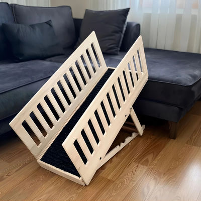 老犬のための木製のランプ 品種 ベッド ソファ 高さ調整可能 滑らないカーペット 木