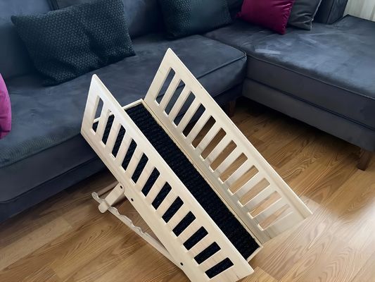 老犬のための木製のランプ 品種 ベッド ソファ 高さ調整可能 滑らないカーペット 木