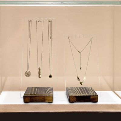 透明なアクリルネックレスホルダー 固木ベース テーブルテーブル 宝石 スタンド 優位性