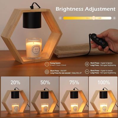 家庭装飾用のモダンな田舎茶色の木製柱のキャンドルホルダー 3"D x 9"W x 22"H