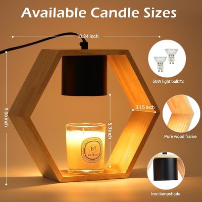 家庭装飾用のモダンな田舎茶色の木製柱のキャンドルホルダー 3"D x 9"W x 22"H