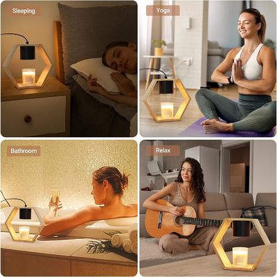 家庭装飾用のモダンな田舎茶色の木製柱のキャンドルホルダー 3"D x 9"W x 22"H