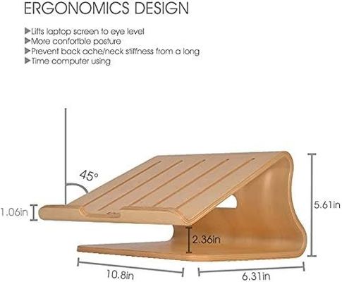 MacBook Y 向け 木製のラップトップスタンド 包装 焼印 換気 ブラケット ドック
