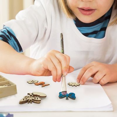 木製の飾り レーザーカット フラックス 切片 花のテーマ 自然飾り 45個