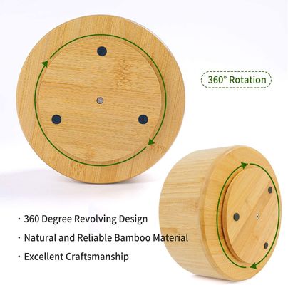 デスクトップストレージキャディのためのカスタマイズされたロゴ 受け入れられる竹回転式デスクオーガナイザー