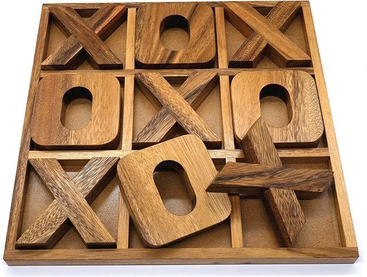 子供用の木製のティック・タック・トー XO チェスゲームセット 趣味と学習のためのカスタムティック・タック